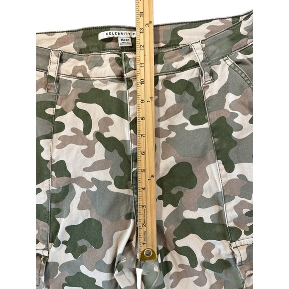 CELEBRITY PINK Camo Cargo Pants‎ Women Size 15 32 Utility Pockets Casual Outdoor - Picture 3 of 8